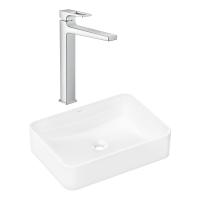 Готовый набор для раковины hansgrohe Xuniva Q накладной со смесителем Metropol 260 HG-PR229, белый/хром