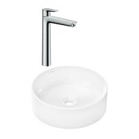 Готовый набор для раковины hansgrohe Xuniva S накладной со смесителем Talis E 240 HG-PR269, белый/хром