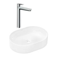 Готовый набор для раковины hansgrohe Xuniva U накладной со смесителем Talis E 240 HG-PR262, белый/хром