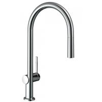 Кухонный смеситель однорычажный, 210, с вытяжным изливом, 1jet, sBox Hansgrohe 72803000, хром