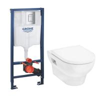 Комплект инсталляции GROHE Rapid SL с унитазом hansgrohe GladeLake S и сиденьем с микролифтом HG-PR177