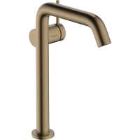 Смеситель для раковины hansgrohe Tecturis S 240 Fine, CoolStart, EcoSmart+, cо сливным гарнитуром Push-Open, 73370140, шлифованная бронза
