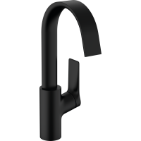 Смеситель для раковины hansgrohe Vivenis 210 с поворотным изливом и сливным гарнитуром, 75030670/U, матовый черный, уцененный товар