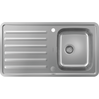 Кухонная мойка hansgrohe S41 S4113-F340 врезная с левым крылом 43337800, нержавеющая сталь