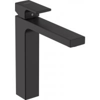 Смеситель для раковины 190, со сливной гарнитурой Vernis Shape Hansgrohe 71562670, матовый черный