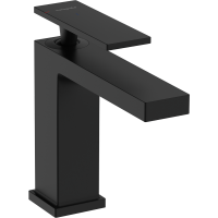 Смеситель для раковины hansgrohe Tecturis E 110 CoolStart, EcoSmart+, с донным клапаном, 73014670, матовый черный