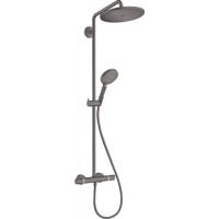 Душевая система 9 л/мин с термостатом и ручным душем Hansgrohe Showerpipe 280 1jet EcoSmart Raindance Select S 120 3jet 26891340, черный хром