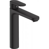 Смеситель для раковины 190, со сливной гарнитурой Vernis Blend Hansgrohe 71552670, матовый черный
