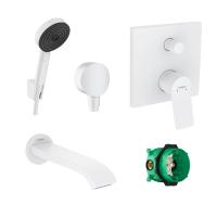 Готовый набор для ванны скрытого монтажа hansgrohe Vivenis с ручным душем Pulsify HG-PR48, матовый белый