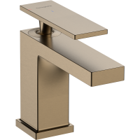 Смеситель для раковины hansgrohe Tecturis E 80, EcoSmart+, с донным клапаном, 73002140, шлифованная бронза