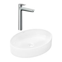 Готовый набор для раковины hansgrohe Xuniva D накладной со смесителем Talis E 240 HG-PR252, белый/хром