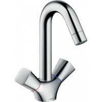Смеситель hansgrohe Logis для раковины с двумя рукоятками без сливного набора 71221000, хром
