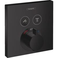 Термостат hansgrohe ShowerSelect скрытого монтажа, для 2 потребителей 15763670, матовый черный