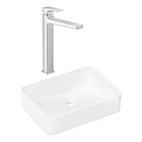 Готовый набор для раковины hansgrohe Xuniva Q накладной со смесителем Metropol 260 HG-PR222, белый/хром