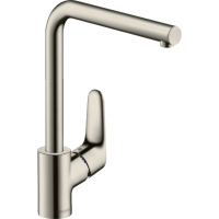 Смеситель для кухонной мойки hansgrohe Focus M41 280, с поворотным изливом 31817800/U, под сталь, уцененный товар