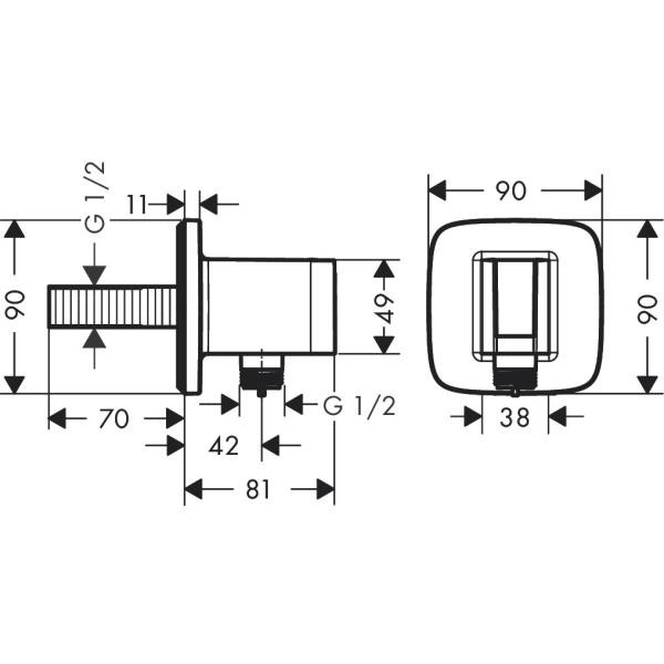 Шланговое подключение hansgrohe FixFit Porter Q 26887000 хром
