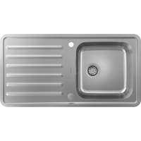 Кухонная мойка hansgrohe S41 S4113-F400 врезная с левым крылом 43338800, нержавеющая сталь