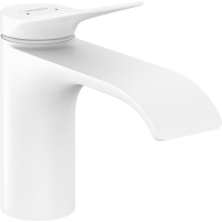 Смеситель для раковины hansgrohe Vivenis 80 со сливным гарнитуром 75010700, матовый белый