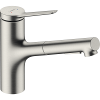 Смеситель для кухонной мойки hansgrohe Zesis M33 150, с вытяжным душем 2jet, sBox lite 74803800, под сталь