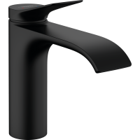 Смеситель для раковины hansgrohe Vivenis 110 со сливным гарнитуром, 75020670/U2, матовый черный, уцененный товар