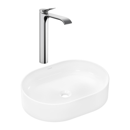 Готовый набор для раковины hansgrohe Xuniva U накладной со смесителем Vivenis 250 HG-PR253, белый/хром
