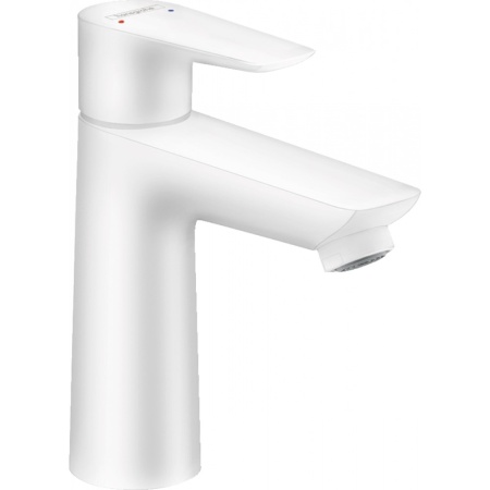 Смеситель hansgrohe Talis E для раковины 110, однорычажный, со сливным гарнитуром 71710700, матовый белый