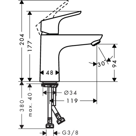 Смеситель для раковины hansgrohe Focus E2 31517000, хром