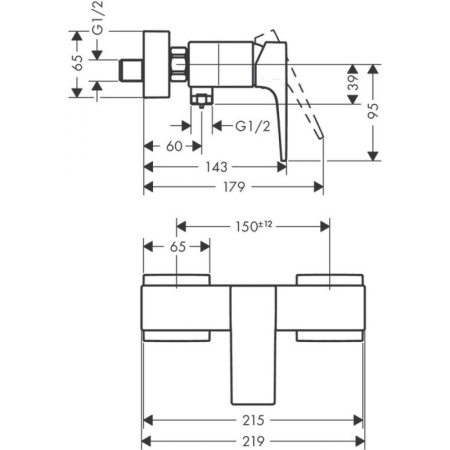 Смеситель hansgrohe Metropol для душа 32560140, шлифованная бронза
