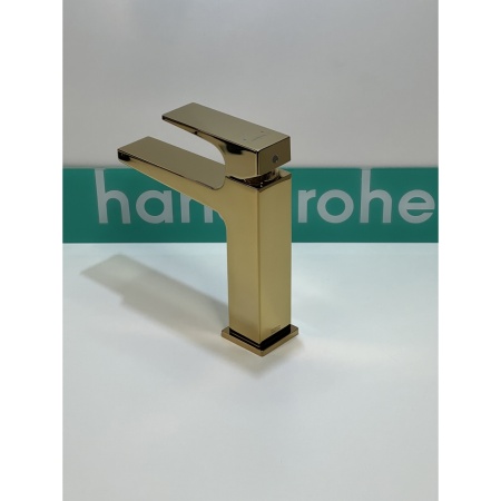 Смеситель для раковины hansgrohe Metropol 110 со сливным клапаном Push-Open 32507990/U, полированное золото, уцененный товар