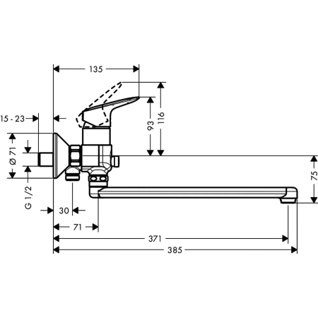Смеситель для ванны hansgrohe Logis 71402000/U, хром, уцененный товар