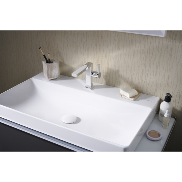 Смеситель для раковины hansgrohe Tecturis E 110 Fine CoolStart, EcoSmart+, с донным клапаном Push-Open, 73020000, хром