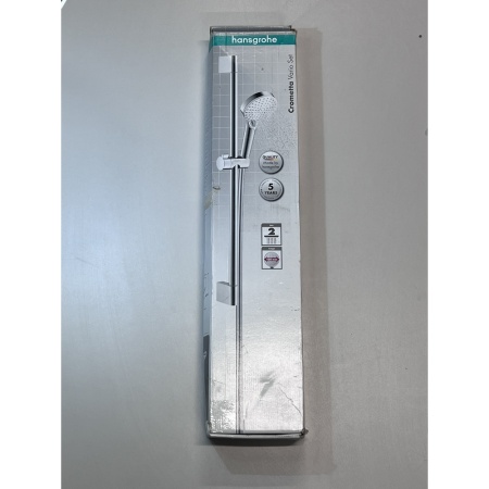 Душевой гарнитур hansgrohe Crometta 100 Vario, 2 режима, со штангой 65 см 26532400, белый/хром, уцененный товар