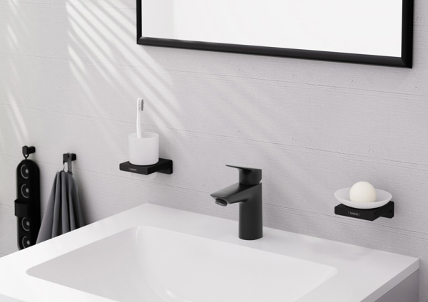 Hansgrohe Logis Смеситель для раковины 100 без донного клапана черный матовый 71101670
