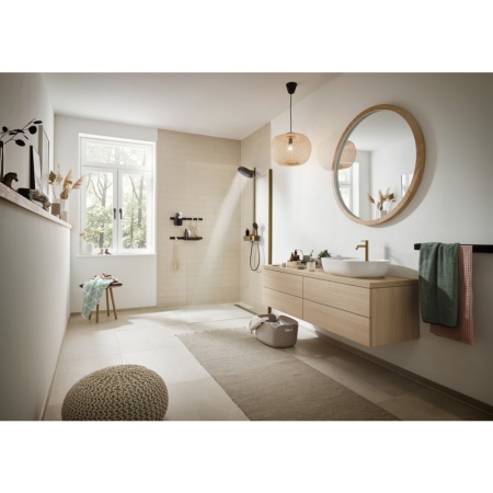 Cмеситель для раковины hansgrohe Tecturis S 110 EcoSmart+, 73311140, шлифованная бронза