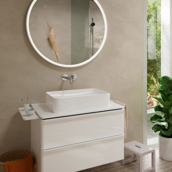 Внешняя часть смесителя для раковины hansgrohe Tecturis S скрытого монтажа, EcoSmart+, 73350000, хром