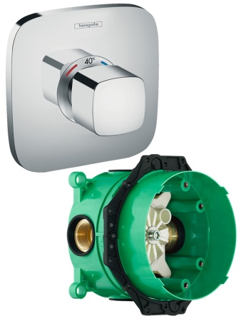 Hansgrohe 15706000S Set HG Ecostat E Highflow термостатический смеситель для душа (15706000+01800180)