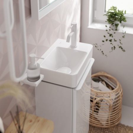 Cмеситель для раковины hansgrohe Tecturis S 80 CoolStart EcoSmart+, с донным клапаном, 73302700, матовый белый