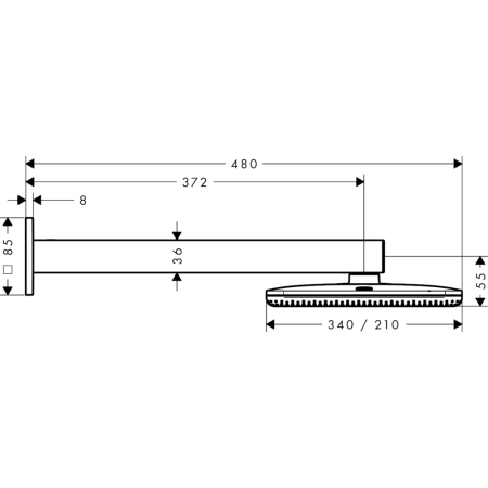 Верхний душ hansgrohe Raindance Alive Q 2jet с душевым кронштейном, 24550140, шлифованная бронза