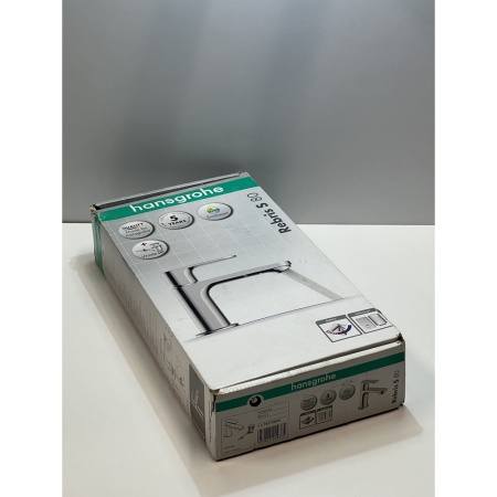 Смеситель для раковины hansgrohe Rebris S 80, со сливным гарнитуром 72510000/U, хром, уцененный товар