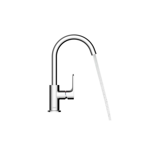 Смеситель для раковины hansgrohe Rebris S 210, с поворотным изливом, со сливным гарнитуром 72536000, хром