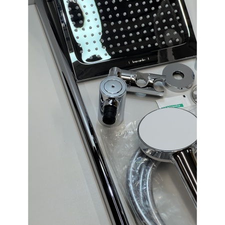 Душевая система hansgrohe Crometta E 240 1jet EcoSmart Reno с переключателем потоков 27289000/U, хром, уцененный товар