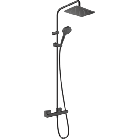 Душевая система hansgrohe Vernis Shape 230 1jet с термостатом 26286670/U, матовый черный, уцененный товар