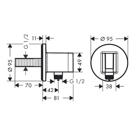 Hansgrohe FixFit S Держатель душа шлифованная бронза 26888140