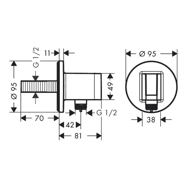 Hansgrohe FixFit S Держатель душа шлифованная бронза 26888140