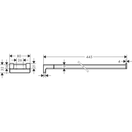 Двухрожковый держатель полотенец AddStoris Hansgrohe 41770000, хром