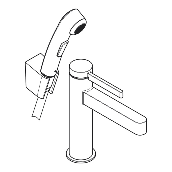 Hansgrohe Finoris Смеситель для раковины, однорычажный, 110 с набором для биде со шлангом 1,60 м черный матовый 76210670