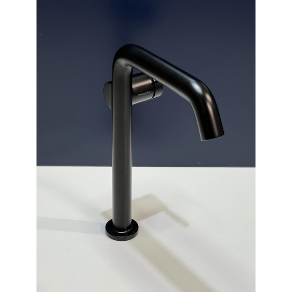 Смеситель для раковины hansgrohe Tecturis S 240 Fine, CoolStart, EcoSmart+, cо сливным гарнитуром Push-Open, 73370670/U, матовый черный, уцененный товар