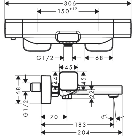 Термостат для ванны hansgrohe Ecostat E 15774000/U1, хром, уцененный товар