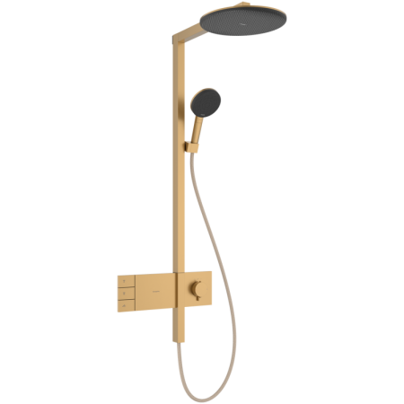 Душевая система hansgrohe Raindance Alive S Showerpipe 300 2jet с термостатом ShowerSelect Comfort, 24595140, шлифованная бронза
