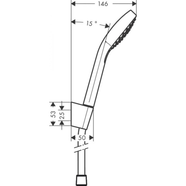 Душевой набор hansgrohe Croma Select E Vario с держателем и шлангом 125 см. 26425400, белый/хром